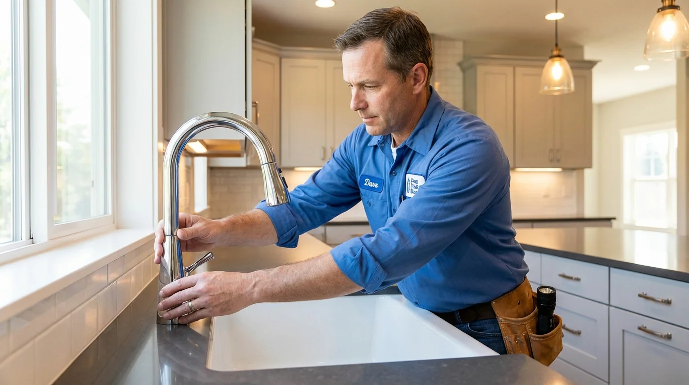 Kitchen faucet installation by Johns Plumbing LLC in Newport News