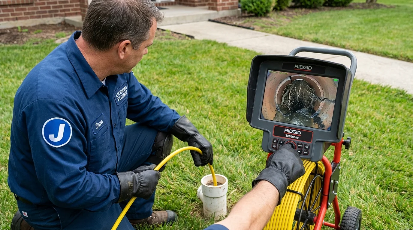 Sewer camera inspection being performed by Johns Plumbing LLC in Newport News